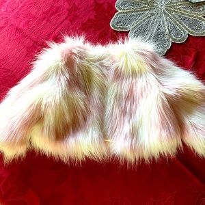 Pink & white Furry Toddler Coat
